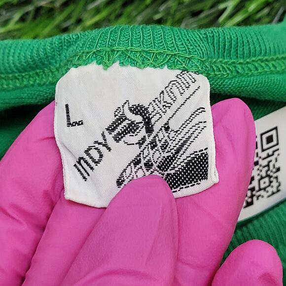 Vintage 80s MOD Striped Crop-Top Shirt Women Large 20x21 USA - Picture 7 of 15